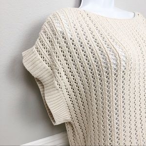 Daisy Fuentes Sweaters - Daisy Fuentes cream shirt sleeve knit sweater sz L Daisy Fuentes Sweaters - Daisy Fuentes cream shirt sleeve knit sweater sz L
